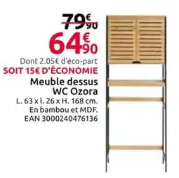Mr Bricolage Meuble dessus WC Ozora offre