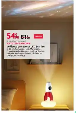 Mr Bricolage Veilleuse projecteur LED Starlite offre