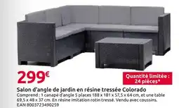 Mr Bricolage Salon d'angle de jardin en résine tressée Colorado offre