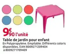 Mr Bricolage Table de jardin pour enfant offre