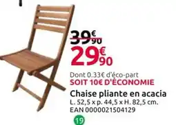 Mr Bricolage Chaise pliante en acacia offre