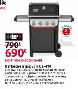 Mr Bricolage WEBER Barbecue à gaz Spirit E-410 offre