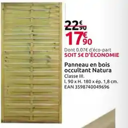 Mr Bricolage Panneau en bois occultant Natura offre