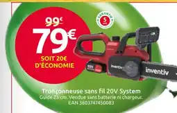 Mr Bricolage Tronçonneuse sans fil 20V System offre