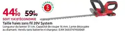 Mr Bricolage Taille haies sans fil 20V System offre