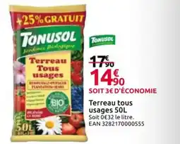Mr Bricolage TONUSOL Terreau tous usages offre