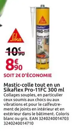 Mr Bricolage SILKA Mastic-colle tout en un Sikaflex Pro-11FC offre