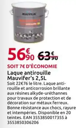 Mr Bricolage MAUVILAC Laque antirouille Mauvifer's offre