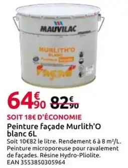 Mr Bricolage MAUVILAC Peinture façade Murlith'O blanc offre