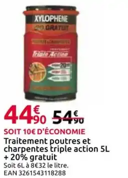 Mr Bricolage XYLOPHENE Traitement poutres et charpentes triple action + 20% gratuit offre
