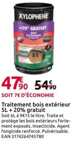 Mr Bricolage XYLOPHENE Traitement bois extérieur +20% gratuit offre