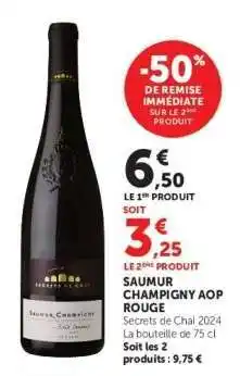 Hyper U Saumur Champigny AOP Rouge offre