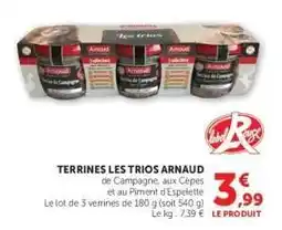 Hyper U TERRINES LES TRIOS ARNAUD offre