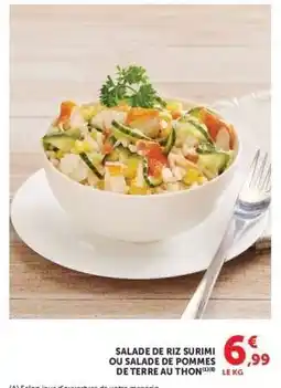 Hyper U SALADE DE RIZ SURIMI OU SALADE DE POMMES DE TERRE AU THON offre