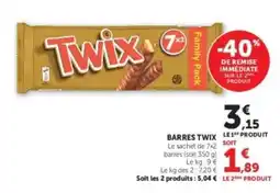 Hyper U Barres Twix offre