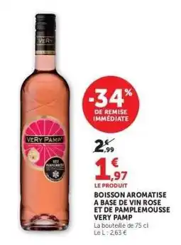 Hyper U Boisson Aromatisée à Base de Vin Rosé et de Pamplemousse Very Pamp offre