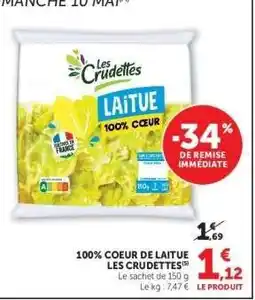 Hyper U 100% Cœur de Laitue Les Crudettes offre