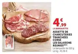 Hyper U ASSIETTE DE CHARCUTERIES TRANCHÉES CORSE LES SALAISONS REUNIES offre