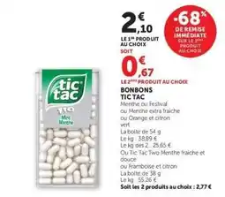 Hyper U Bonbons Tic Tac offre