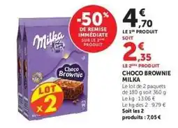 Hyper U Choco Brownie Milka offre