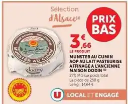 Hyper U Munster au cumin AOP offre