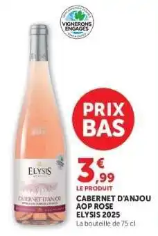 Hyper U CABERNET D'ANJOU AOP ROSE ELYSIS 2025 offre