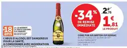 Super U CIDRE PUR JUS BRETON IGP KERISAC offre