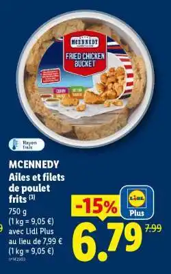 Lidl MCENNEDY Ailes et filets de poulet frits offre