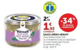 Super U SAUCE APÉRO HÉNAFF offre