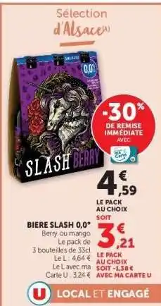 Hyper U BIERE SLASH 0,0° offre