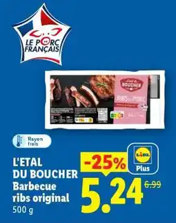 Lidl L'ETAL DU BOUCHER Barbecue ribs original offre
