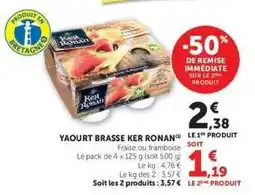 Super U Yaourt Brassé Ker Ronan offre