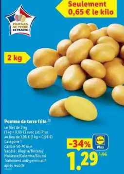 Lidl Pomme de terre frite offre