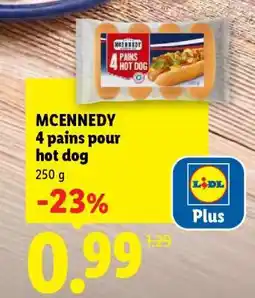 Lidl MCENNEDY 4 pains pour hot dog offre