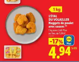 Lidl L'ÉTAL DU VOLAILLER Nuggets de poulet avec sauces offre