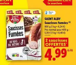 Lidl Saint Alby Saucisses Fumées offre
