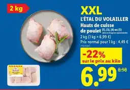 Lidl L'ÉTAL DU VOLAILLER Hauts de cuisse de poulet offre