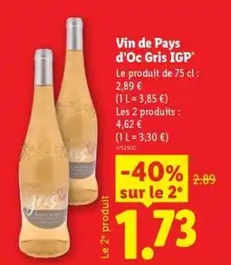 Lidl Vin de Pays d'Oc Gris IGP offre