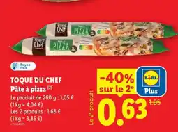 Lidl TOQUE DU CHEF Pâte à pizza offre