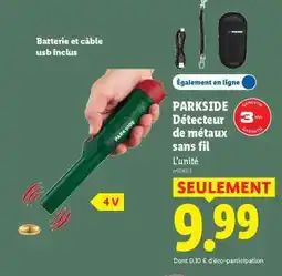 Lidl PARKSIDE Détecteur de métaux sans fil offre