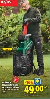 Lidl PARKSIDE Broyeur électrique de végétaux à lames offre
