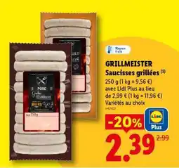 Lidl GRILLMEISTER Saucisses grillées offre
