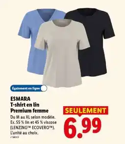 Lidl ESMARA T-shirt en lin Premium femme offre
