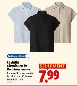 Lidl ESMARA Chemise en lin Premium femme offre