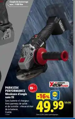Lidl PARKSIDE PERFORMANCE Meuleuse d'angle sans fil offre
