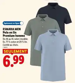 Lidl ESMARA MEN Polo en lin Premium homme offre
