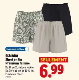 Lidl ESMARA Short en lin Premium femme offre