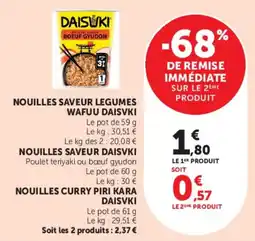 Super U Nouilles saveur legumes wafuu daisvki offre