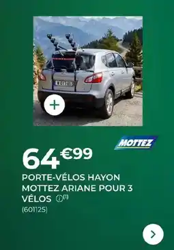 Feu Vert Mottez - porte-vélo hayon ariane pour 3 velos offre