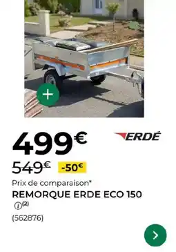 Feu Vert Erde - remorque eco 150 offre